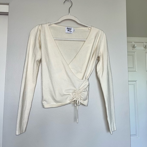 Princess Polly Size Small Wrap Front Sweater Cream - Picture 1 of 5